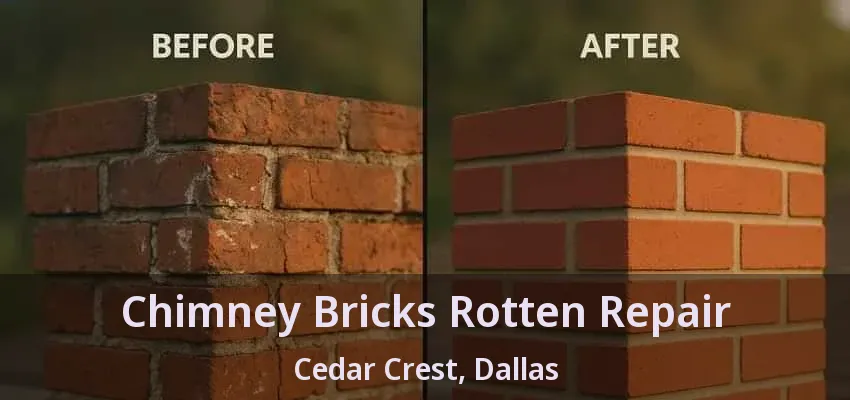 Chimney Bricks Rotten Repair Cedar Crest, Dallas - TX
