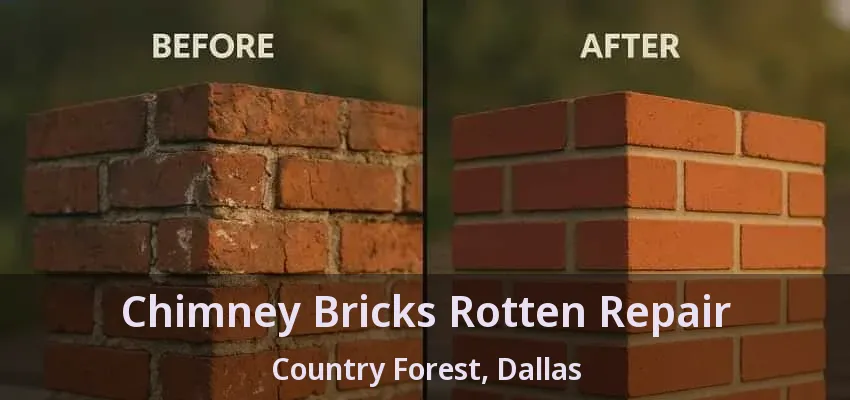 Chimney Bricks Rotten Repair Country Forest, Dallas - TX