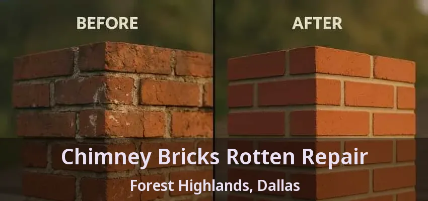 Chimney Bricks Rotten Repair Forest Highlands, Dallas - TX