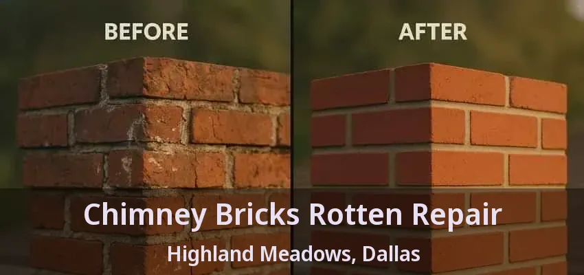 Chimney Bricks Rotten Repair Highland Meadows, Dallas - TX