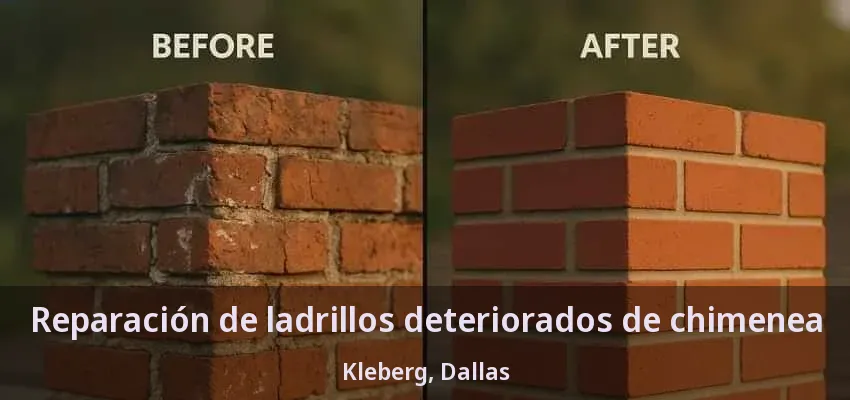 Reparación de ladrillos deteriorados de chimenea Kleberg, Dallas - TX