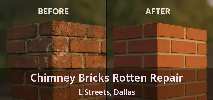 Chimney Bricks Rotten Repair L Streets, Dallas - TX