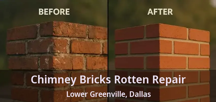 Chimney Bricks Rotten Repair Lower Greenville, Dallas - TX