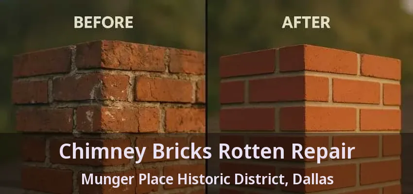 Chimney Bricks Rotten Repair Munger Place Historic District, Dallas - TX