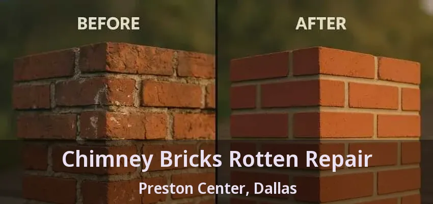 Chimney Bricks Rotten Repair Preston Center, Dallas - TX