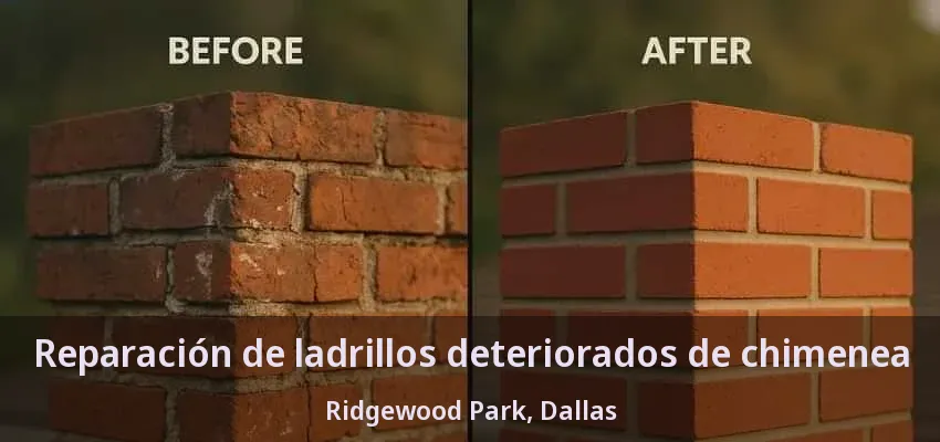 Reparación de ladrillos deteriorados de chimenea Ridgewood Park, Dallas - TX