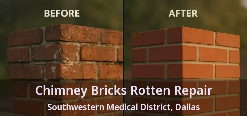 Chimney Bricks Rotten Repair Southwestern Medical District, Dallas - TX