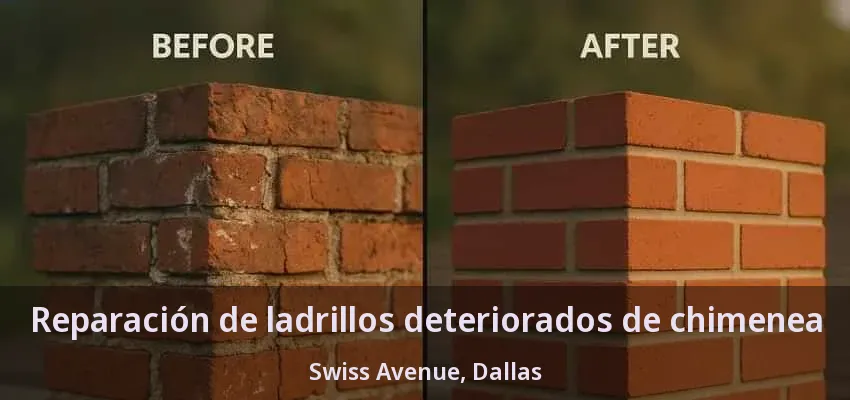 Reparación de ladrillos deteriorados de chimenea Swiss Avenue, Dallas - TX