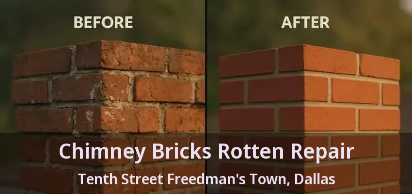 Chimney Bricks Rotten Repair Tenth Street Freedman's Town, Dallas - TX