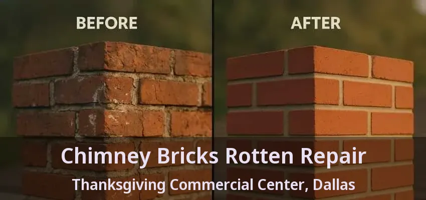 Chimney Bricks Rotten Repair Thanksgiving Commercial Center, Dallas - TX