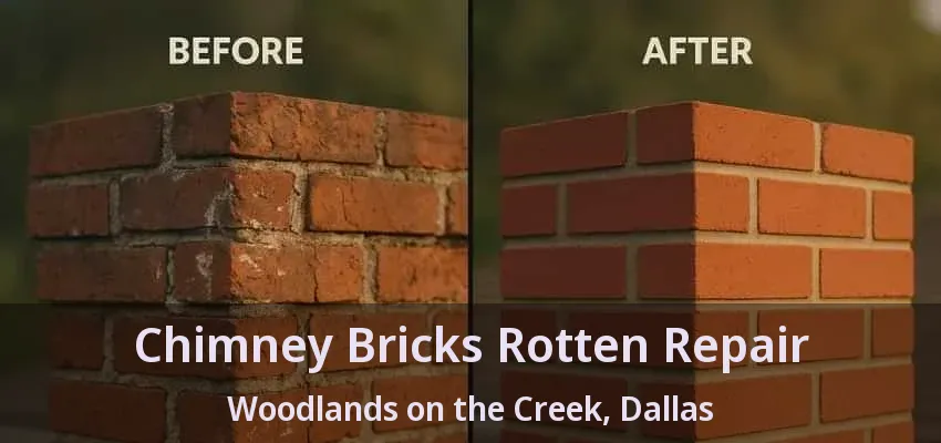 Chimney Bricks Rotten Repair Woodlands on the Creek, Dallas - TX