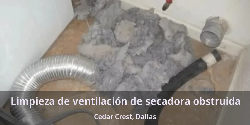 Limpieza de ventilación de secadora obstruida Cedar Crest, Dallas - TX