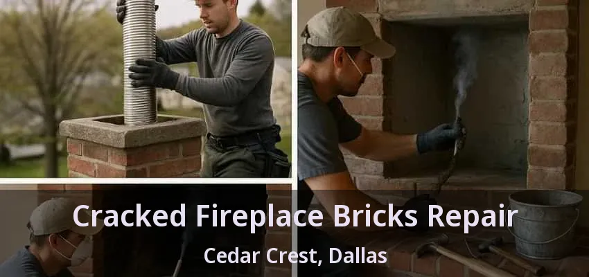 Cracked Fireplace Bricks Repair Cedar Crest, Dallas - TX