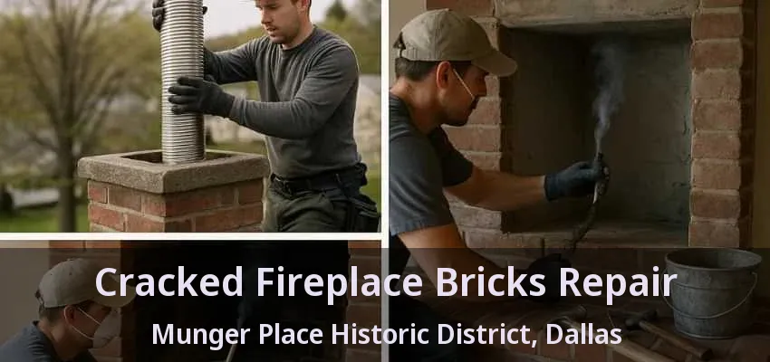 Cracked Fireplace Bricks Repair Munger Place Historic District, Dallas - TX