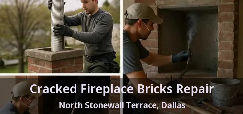 Cracked Fireplace Bricks Repair North Stonewall Terrace, Dallas - TX