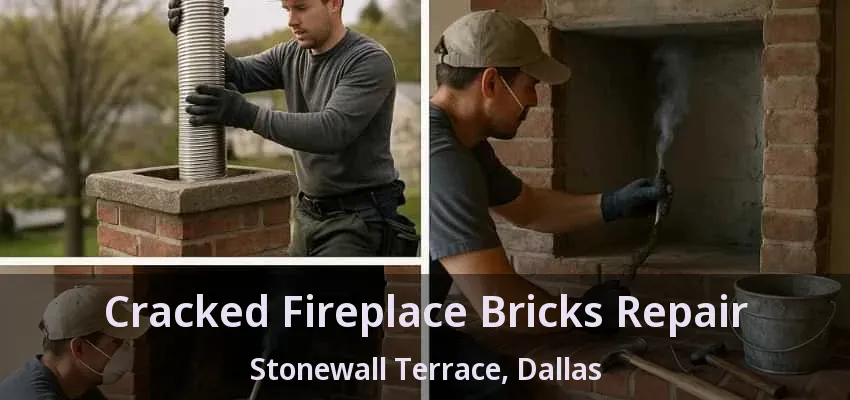 Cracked Fireplace Bricks Repair Stonewall Terrace, Dallas - TX