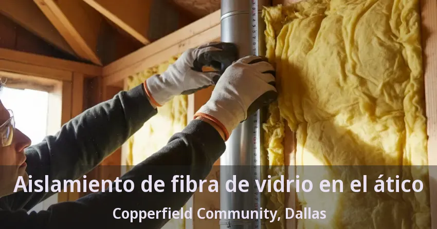 Aislamiento de fibra de vidrio en el ático Copperfield Community, Dallas - TX