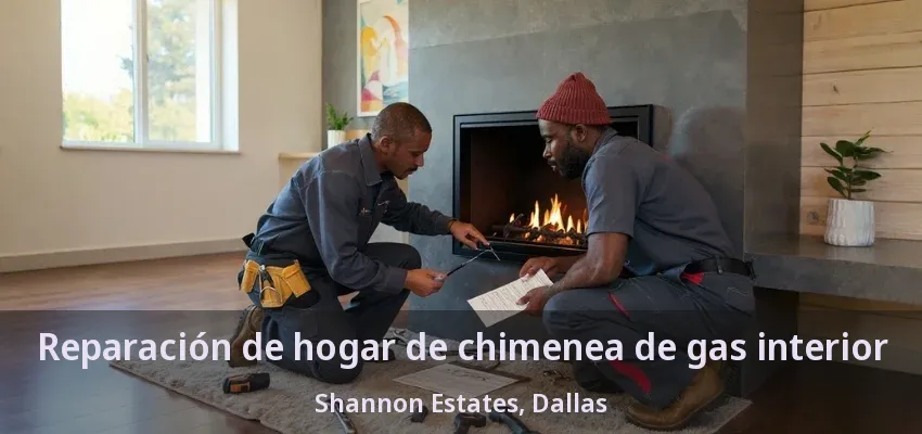 Reparación de hogar de chimenea de gas interior Shannon Estates, Dallas - TX